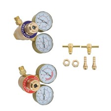 Brass Oxygen CGA540 Acetylene CGA200 Regulators Gauges 4 Gas Welding Torch Kit