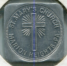 Vintage Saint Mary's Church Marion Heights Pennsylvania 10 Star Token PA 23.7mm
