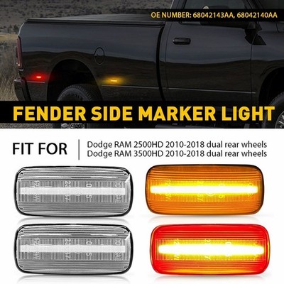 4X Front Rear Clear LED Side Marker Light For Dodge RAM 2500HD 3500 2010-2018 EJ