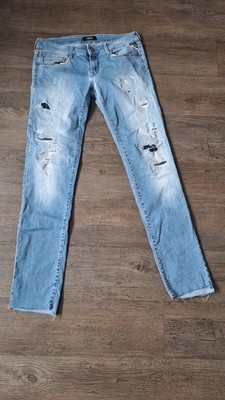 Replay Rose Jeans Gr. 28 /32 blau Cut out used Look Fransen Löcher blau