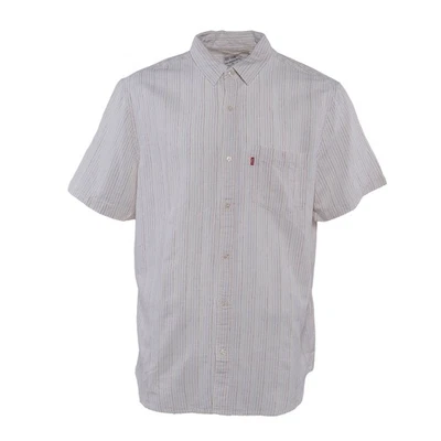 Levi's Hemd Ecru Leinen Gr. XL Herren Kurzarmhemd Gestreift 866240065 - Bild 1 von 4