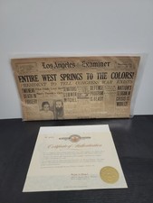 Antique Los Angeles Examiner Newspaper, March 27 1917, WWI War Historic w/ COA