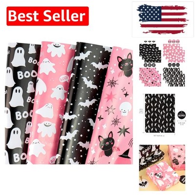 Complete Halloween Gift Wrapping Set - 12 Sheets with 12 Tags for Easy Presents
