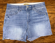 Democracy AB Technology Cut Off Denim Shorts Mid Rise Stretch 5-Pocket 8