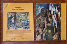Dungeon Masters DM Screen 9024 AD D two Tri folds 3 panel TSR 6th print TSR 1981