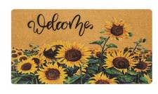 Sunflower-Welcome-Entrance-Doormat Floral Spring-Summer Front-Door Coir Door ...