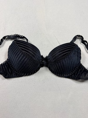 Adore Me Evie Push Up Plunge Bra Black Velvet Size 36B NEW Unworn