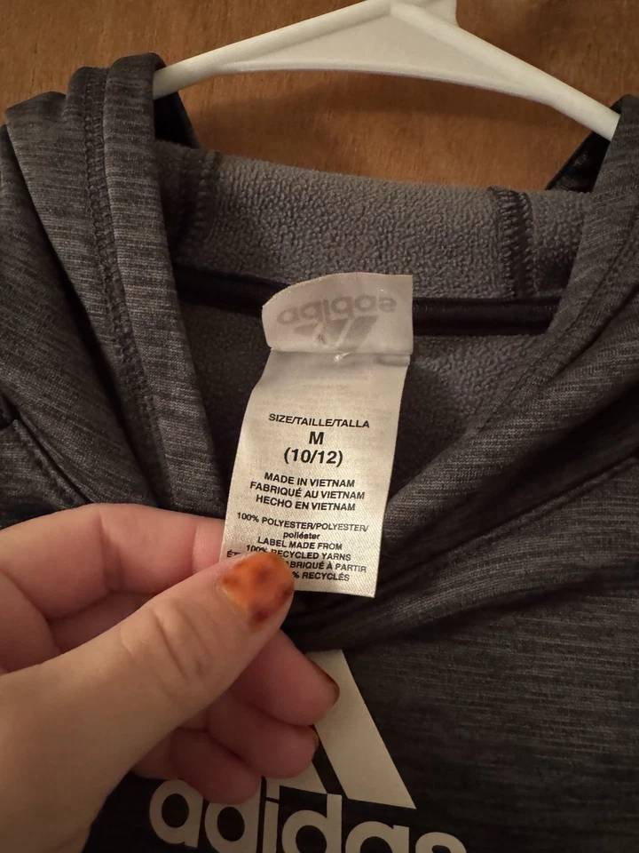 Adidas Grey Youth Set Boy's Tracksuit 2pc Jacket Size Medium 10-12 - Image 3 of 4