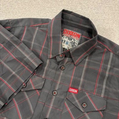 Dixxon Flannel Co The Loop Short Sleeve Bamboo Blend Plaid Shirt Mens Medium