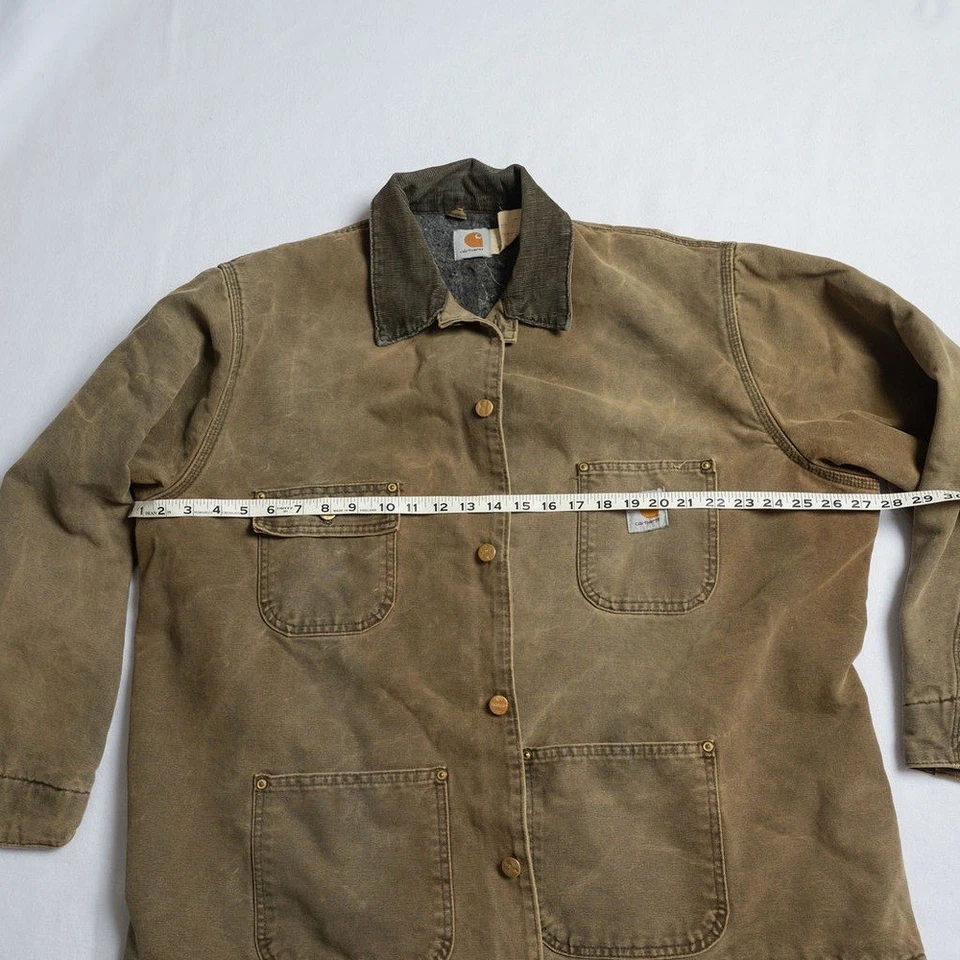 Abrigo de tareas vintage Carhartt forrado con manta, desgastado CB1082, XL para hombre, marrón Foto 4 de 4