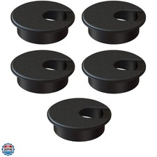 Desk Grommet 2 Inch 50 mm Pack of 5-Black ABS Plastic Cable Hole Cover to Arr...