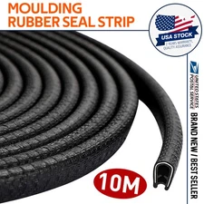 10M U-Channel Black Seal Rubber Weather strip For Door Edge Lock Protector