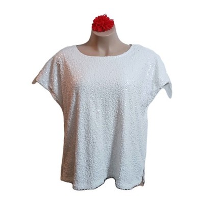 Next Sequins Women Top 22 White Party Wedding Bridal Bride Event Cocktail Glam