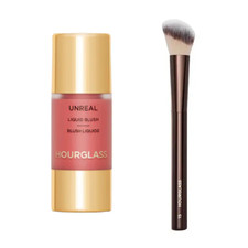 Hourglass Liquid Blush Unreal + No.15 Angled Brush Makeup Bundle Set New