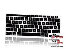 Ultra Thin Silicone Spanish Language Keyboard Cover Skin for MacBook Air Black