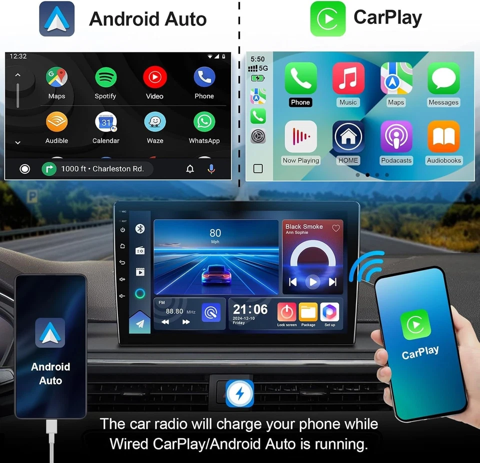 For 2014-2020 Honda Fit 9" Android 14 Carplay Car Stereo Radio GPS Navi WIFI BT - Image 2 of 4