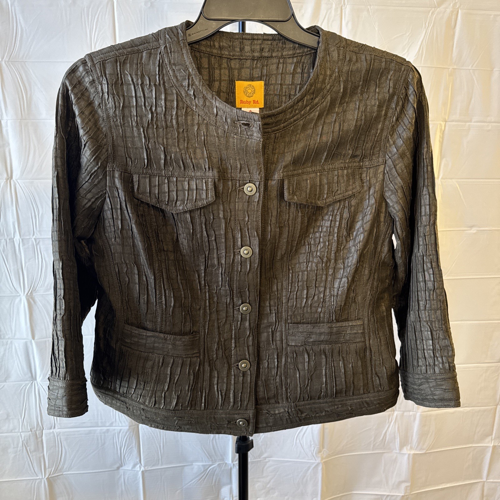 Ruby Rd Women's Jacket Size 10 Brown Button Up wi… - image 1