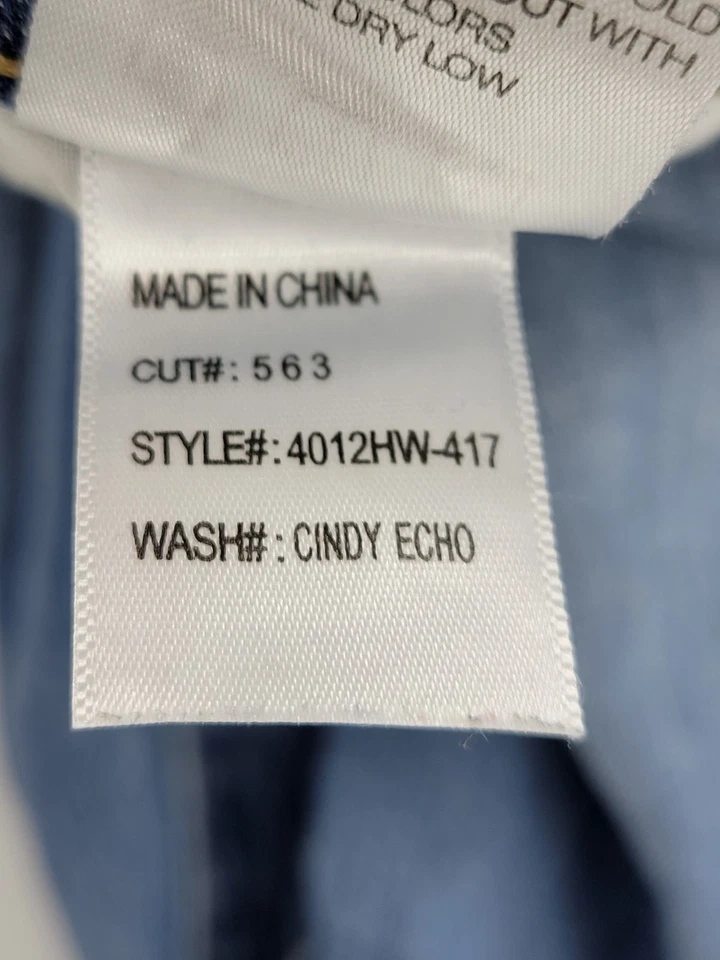 Pantalones de mezclilla elásticos cónicos desgastados Articles of Society azules para mujer 28 grunge Foto 3 de 4