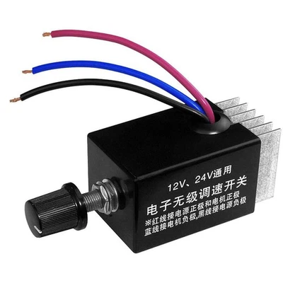 GERUSEA DC Motor Speed Controller Universal 12V 24V 10A Electronic Stepless Speed...