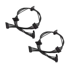 2-Pack 15 Pin SATA Power Splitter 1 to 4, 18 Inch 18AWG Extension Cable for
