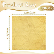 400Pcs Gold Leaf Sheets, 5.1"x5.1" Imitation Transfer Gold Leaf Sheets for Ar...