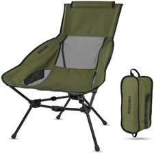Marchway Lightweight Folding High Back Camping Chair Head Support Stable