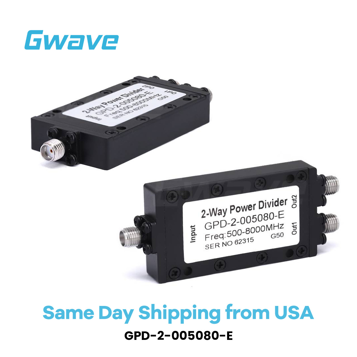 2-Way SMA Power Divider From (0.5 GHz to 8 GHz @ 20 Watts)