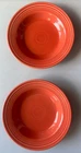 2 Fiesta 9" Flat Rimmed Soup Pasta Bowls Orange Persimmon Retired Lead Free