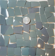 Broken China Mosaic Art and Craft Supply - Smooth Medium Gray Tiles E771