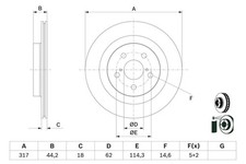 Bremsscheibe für Lexus Ux Ah1 Aa1 Nx Ii Az20 Toyota Rav4 Xa50 T424314208 424314208
