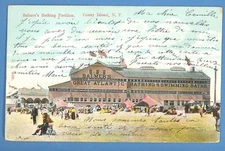*NEW YORK- CONEY ISLAND, BALMER'S BATHING PAVILION POSTCARD USED 