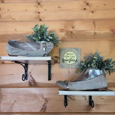 AGL Attilio Giusti Leombruni Suede Leather Ballet Flats Studded Rhinestone Sz 38