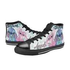Ohana Stitch  Angel Sneakers Mens Custom High Top Canvas Shoes
