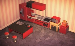 Animal Crossing Red Kitchen Set eBay Animal Crossing Red Kitchen Set eBay