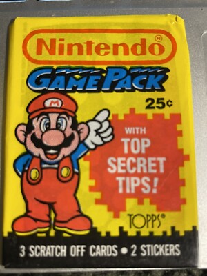Nintendo Game Pack Trading Cards 1989 Topps Unopened- Mario Game Pack Rare