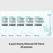 5 Packs ATOMY ETHERAL OIL PATCH Soothing Relief Pain (5patches/pack) 25 Patches