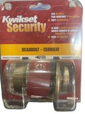 Kwikset Single cylinder DeadBolt Lock Entry Keyed fits all doors 5 pin system