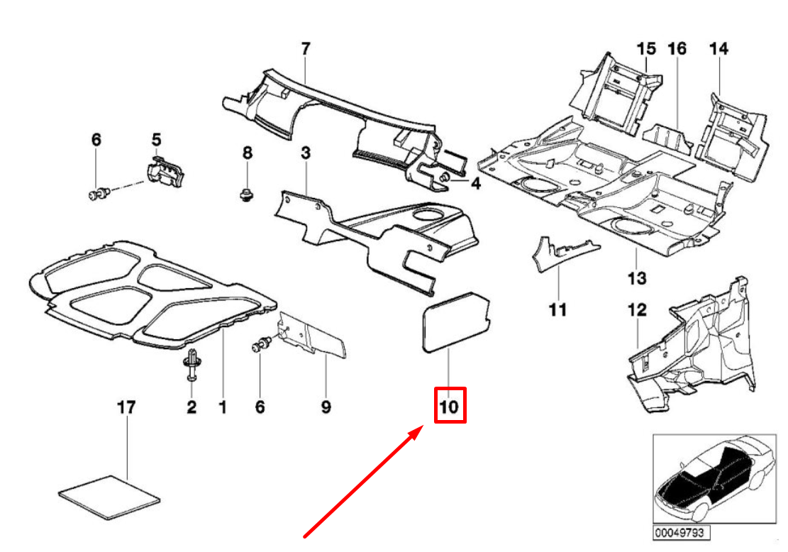 BMW 3 E36 Front Left Door Sound Insulation 8236693 51488236693 NEW 