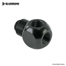Barrow G1/4" 3 Way Ball Fitting 360 Degree Rotary Splitter Water Cooling Black