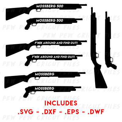 Mossberg 500 SVG - Gun Cricut Files - Mossberg Silhouettes - Shotgun Vector