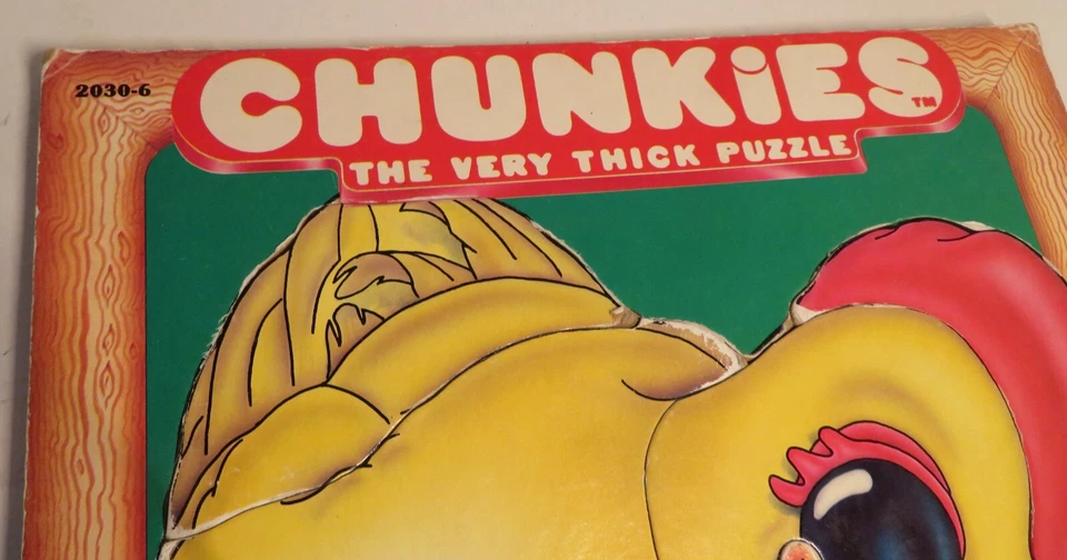 Vintage 1985 Sharin Toy Company Chunkies Tray Puzzle CHICKEN 8 Pc Very Thick - Image 4 of 4