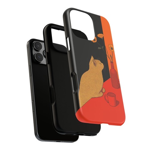 Cat on Red Table Artwork - Phone Ink Cover Case for iPhone, Galaxy, Pixel - 第 16/271 張圖片