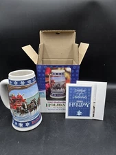 1995 Budweiser Holiday Beer Stein Lighting The Way Home Anheuser Busch Mug Bud 