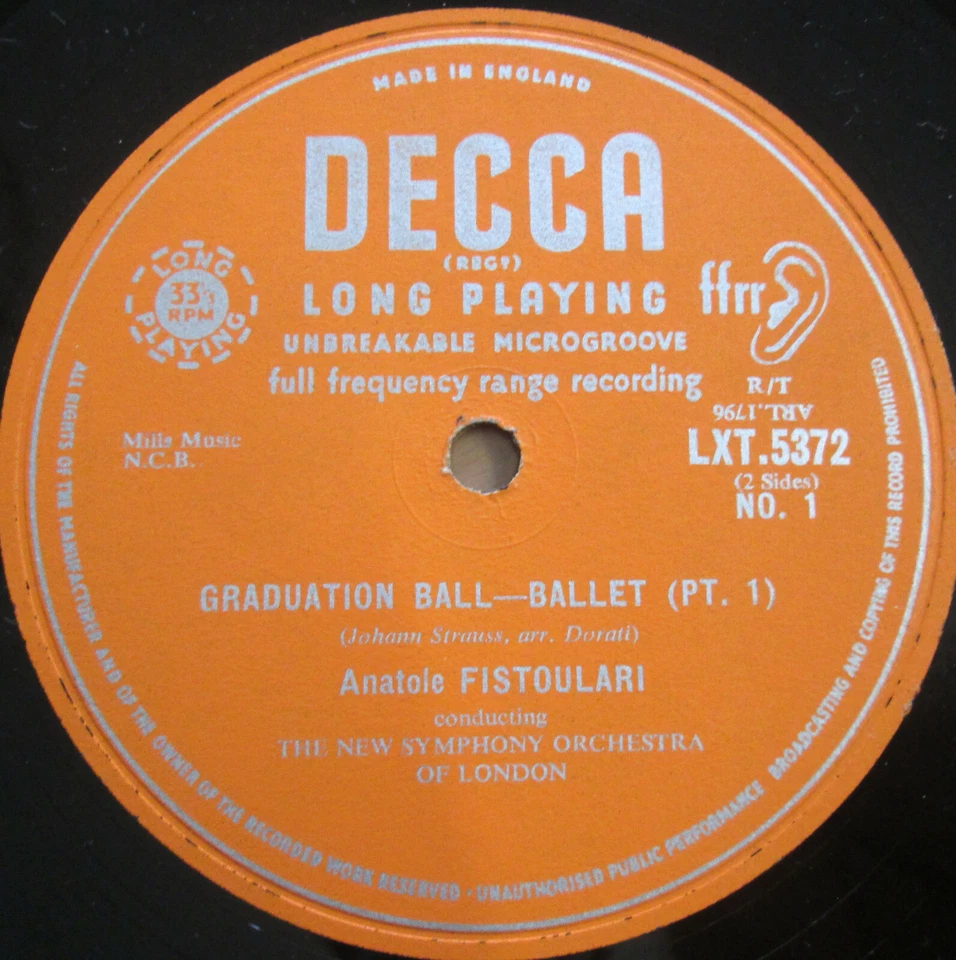 LXT 5372 Strauss Graduation Ball Fistoulari 1957 Decca Mono (no stereo) ED1 - Image 2 of 4