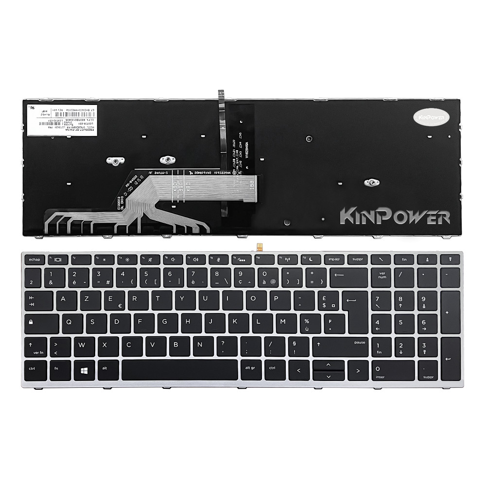 Clavier français Azerty pour HP ProBook 650 G4 G5 premium avec rétroéclairage par LED