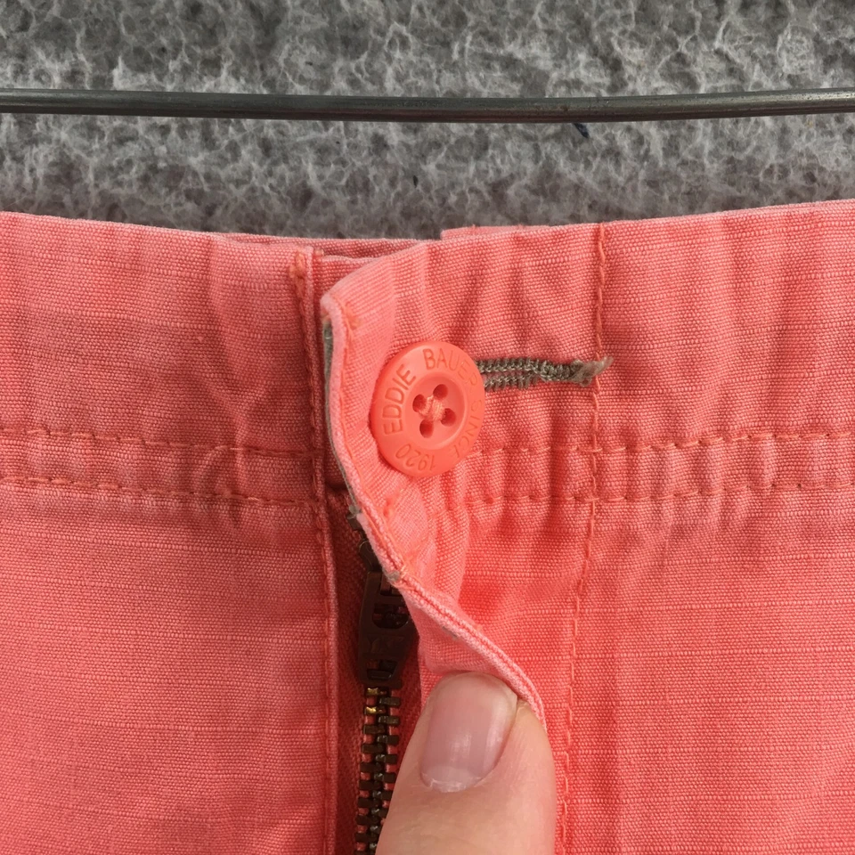 Женские короткие брюки Eddie Bauer Chino 16 однотонные коралловый хлопок высокая посадка на молнии Fly - Изображение 3 из 4