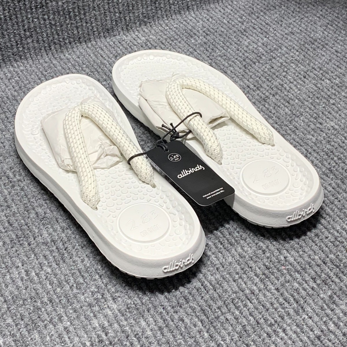 AllBirds Slides Mens Sugar Zeffer Flip Flops/Sandals Blizzard