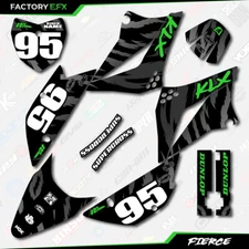 Black Green Fierce Graphics Kit fits Kawasaki KLX110 10-25 Decal Sticker KLX 110