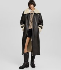 Bershka Longline Coat In Chocolate New With Tags