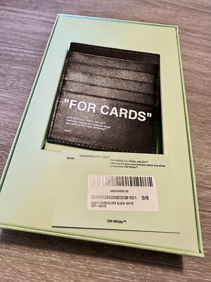 off white black quote card holder